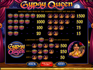 Gypsy Queen Slots Payout